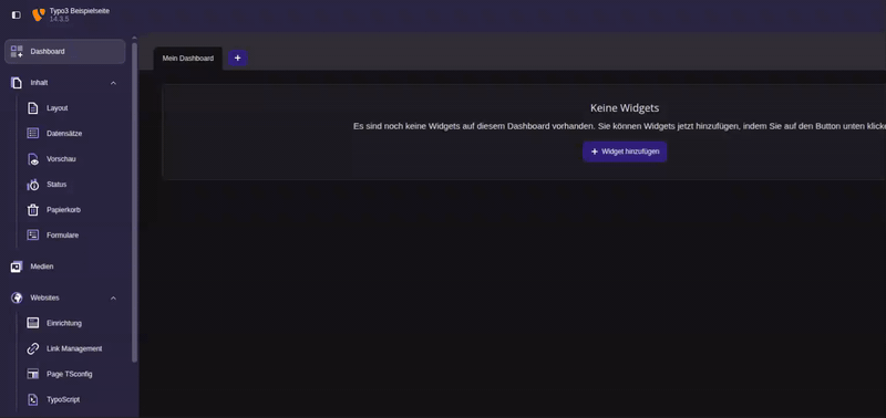 Widget Integration Backend-Editor (TYPO3)